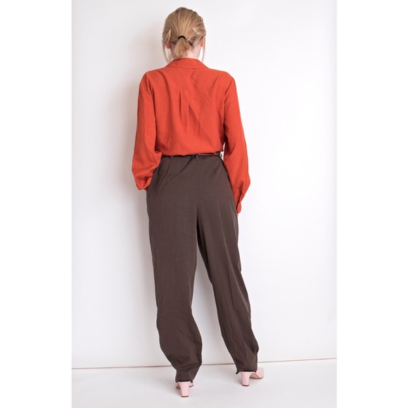 ❌SOLD❌Vintage 80s olive green high waist trouser - Picture 4 of 6